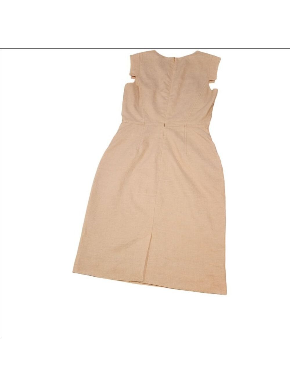 Women's J.Crew Linen Blend Resume Midi Dress Size 2 Orange Sorbet, 2 Pockets! - Picture 6 of 14